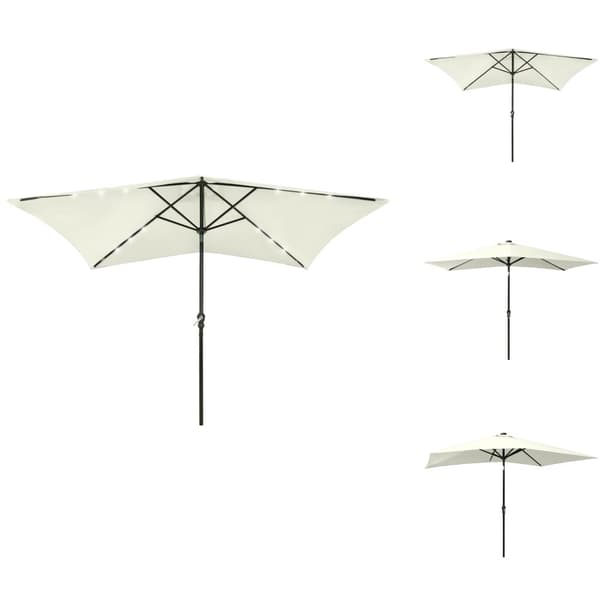 Parasoll & solskydd - Living Parasoll med LED och stålstång 2x3 m sand