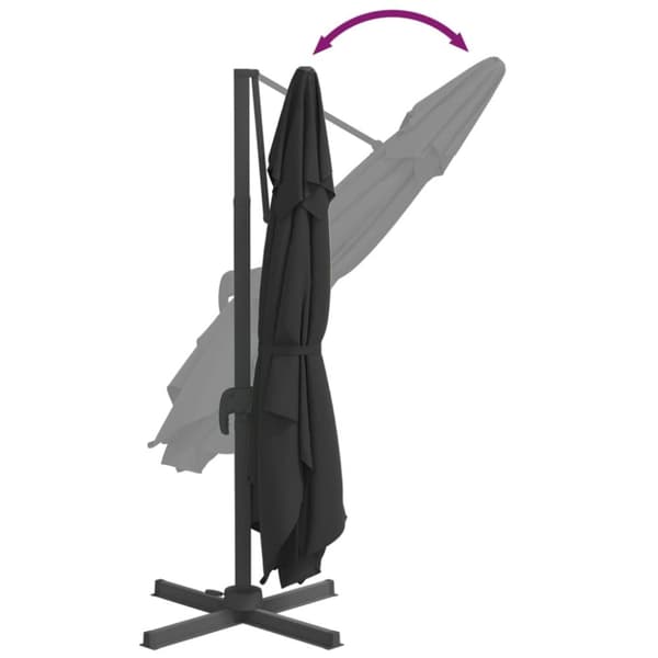 Parasoll & solskydd - Living Frihängande parasoll LED svart 400x300 cm