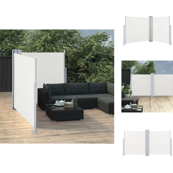 Parasoll & solskydd - Living Infällbar sidomarkis gräddvit 100x600 cm
