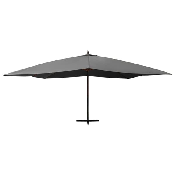 Parasoller og solskærme - Living hængeparasol med træstang 400x300 cm antracitgrå