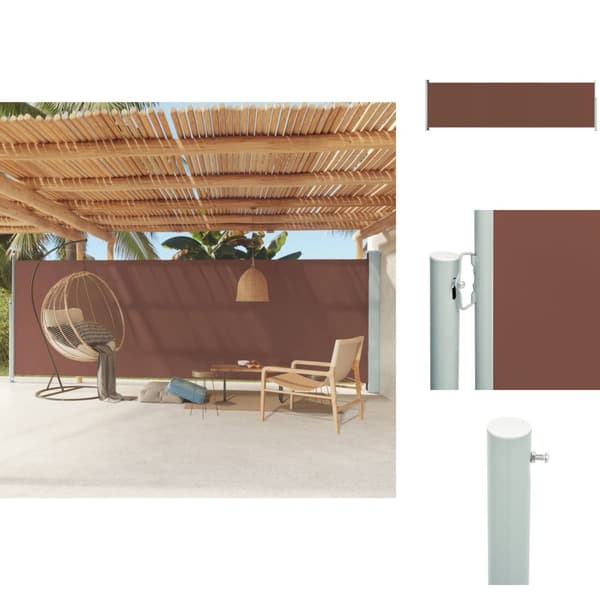 Parasoller og solskærme - Living sammenrullelig sidemarkise til terrassen 180x600 cm brun