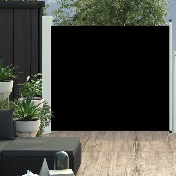 Päivän- & aurinkovarjot - Living Sisäänvedettävä terassin sivumarkiisi 100x300 cm musta