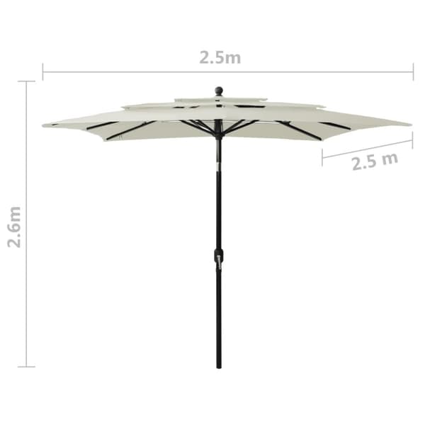 Parasoll & solskydd - Living Trädgårdsparasoll med aluminiumstång 2,5x2,5 m sandfärgad