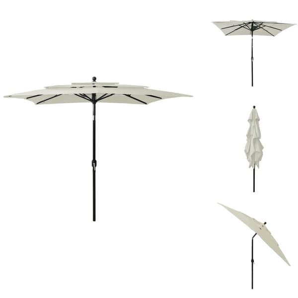 Parasoll & solskydd - Living Trädgårdsparasoll med aluminiumstång 2,5x2,5 m sandfärgad