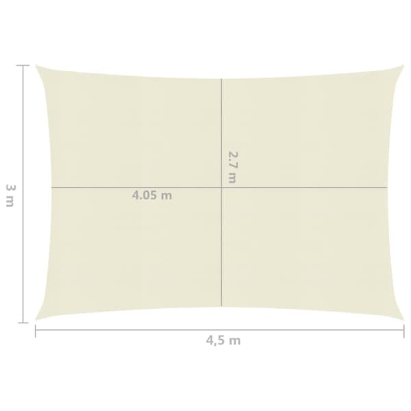 Parasoll & solskydd - Living Solsegel 160 g/m² gräddvit 3x4,5 m HDPE