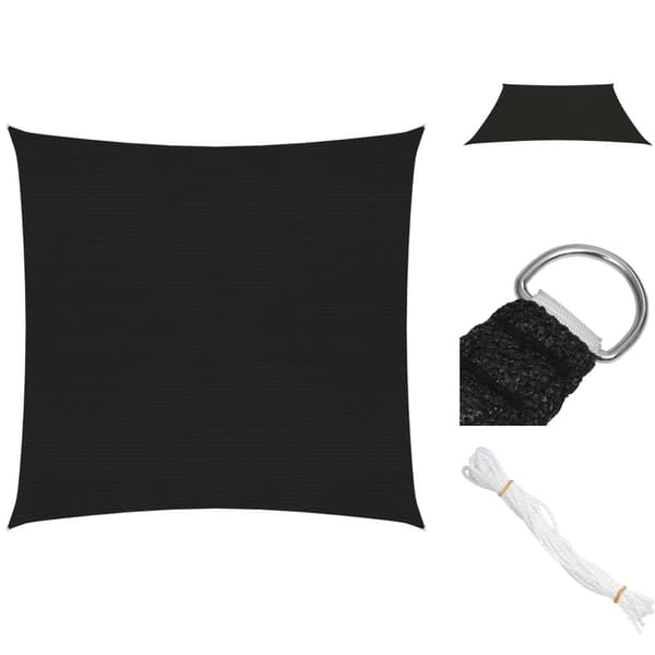 Parasoller og solskærme - Living solsejl 3x3 m 160 g/m² HDPE sort