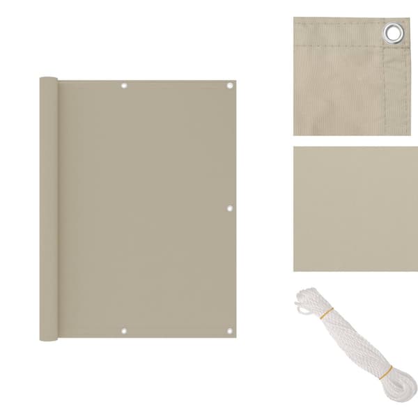 Päivän- & aurinkovarjot - Living Parvekkeen suoja beige 120x400 cm Oxford kangas
