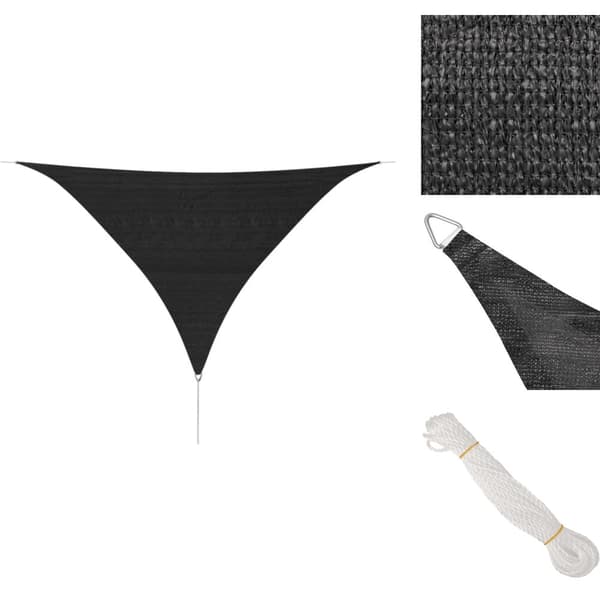 Parasoller og solskærme - Living solsejl HDPE trekantet 3,6 x 3,6 x 3,6 m antracitgrå