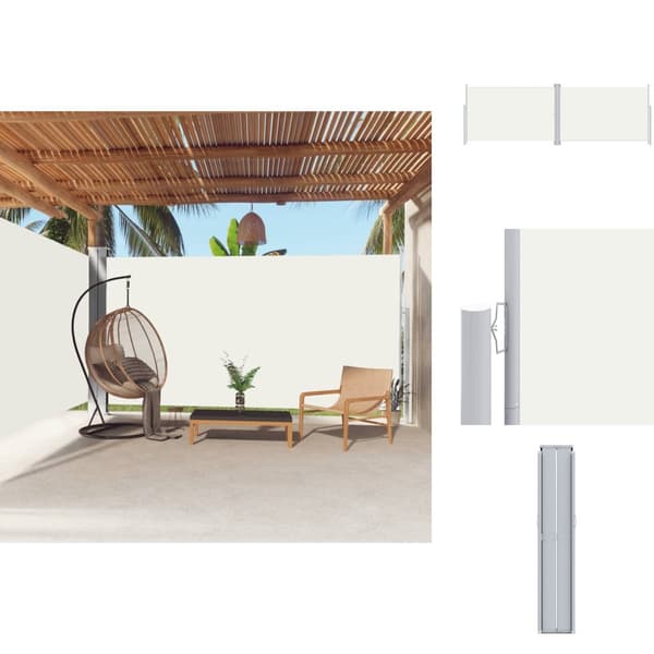 Parasoll & solskydd - Living Infällbar sidomarkis 200x600 cm gräddvit