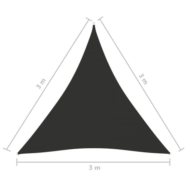 Parasoller og solskærme - Living solsejl 3x3x3 m oxfordstof trekantet antracitgrå