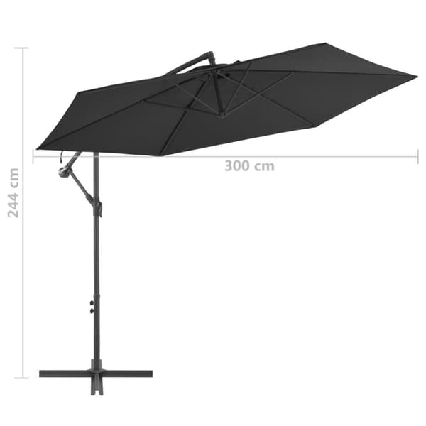 Päivän- & aurinkovarjot - Living Riippuva aurinkovarjo alumiinipylväällä 300 cm musta