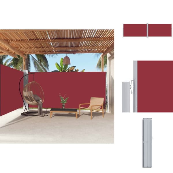 Parasoll & solskydd - Living Infällbar sidomarkis 180x600 cm röd