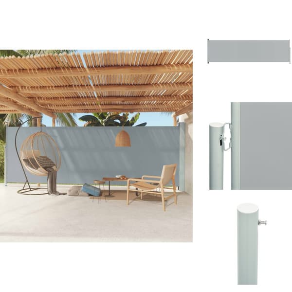 Parasoller og solskærme - Living sammenrullelig sidemarkise til terrassen 180x600 cm grå