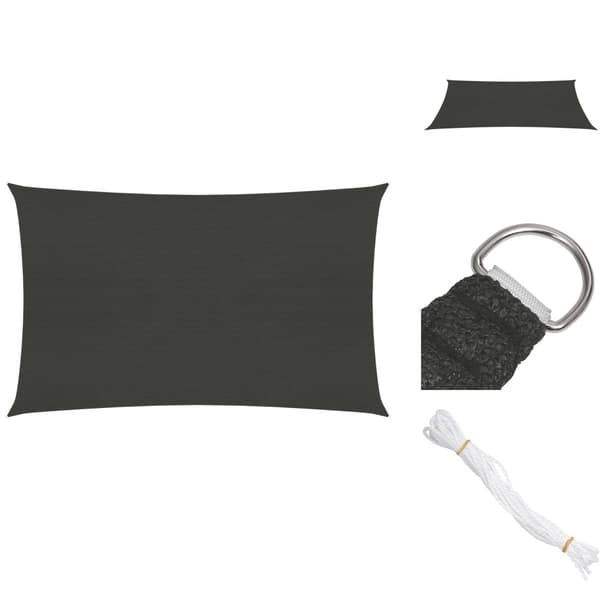 Parasoller og solskærme - Living solsejl 3x4 m 160 g/m² HDPE antracitgrå