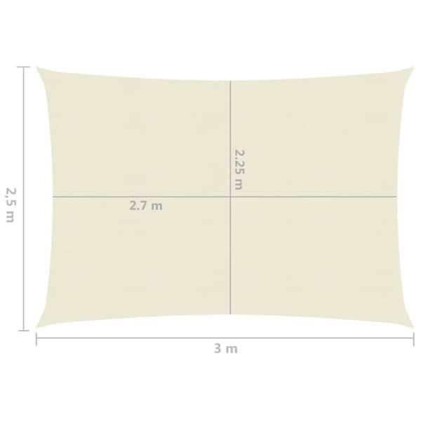 Päivän- & aurinkovarjot - Living Aurinkopurje 160 g/m² kerma 2,5x3 m HDPE