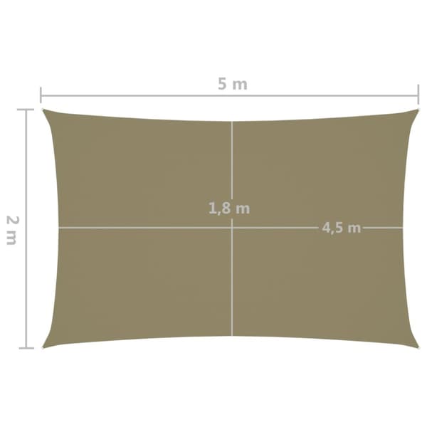 Parasoller og solskærme - Living solsejl 2x5 m rektangulær oxfordstof beige