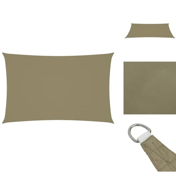 Parasoller og solskærme - Living solsejl 2x5 m rektangulær oxfordstof beige