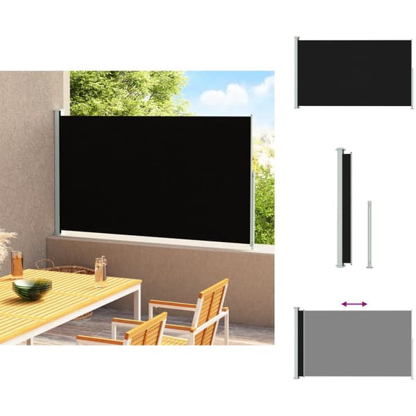 Parasoll & solskydd - Living Infällbar sidomarkis 180x300 cm svart