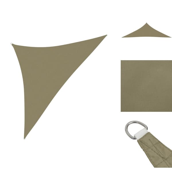 Parasoller og solskærme - Living solsejl 4x4x5,8 m oxfordstof trekantet beige