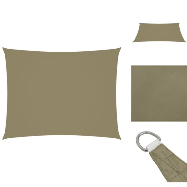 Parasoller og solskærme - Living solsejl 3x4,5 m rektangulær oxfordstof beige