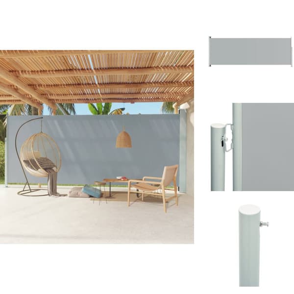 Parasoller og solskærme - Living sammenrullelig sidemarkise til terrassen 220x600 cm grå