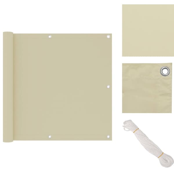 Parasoller og solskærme - Living altanafskærmning 90x300 cm oxfordstof cremefarvet