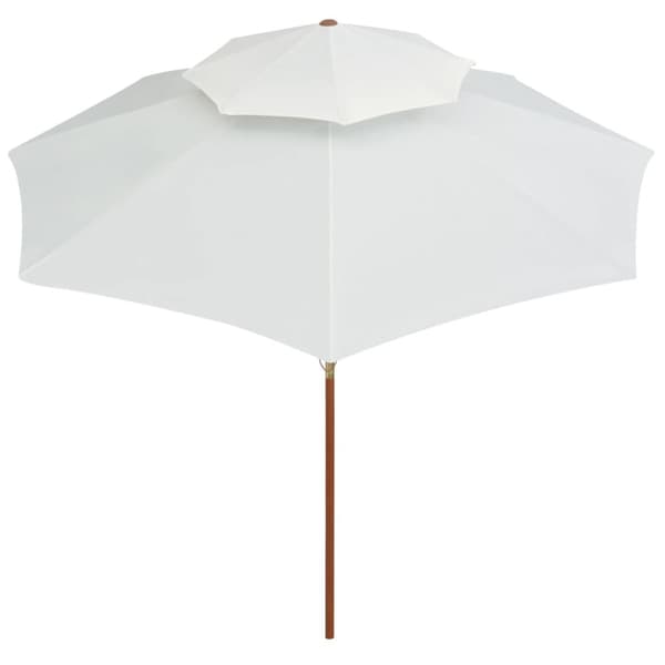 Parasoller og solskærme - Living dobbeltdækkerparasol 270 x 270 cm træstang cremehvid