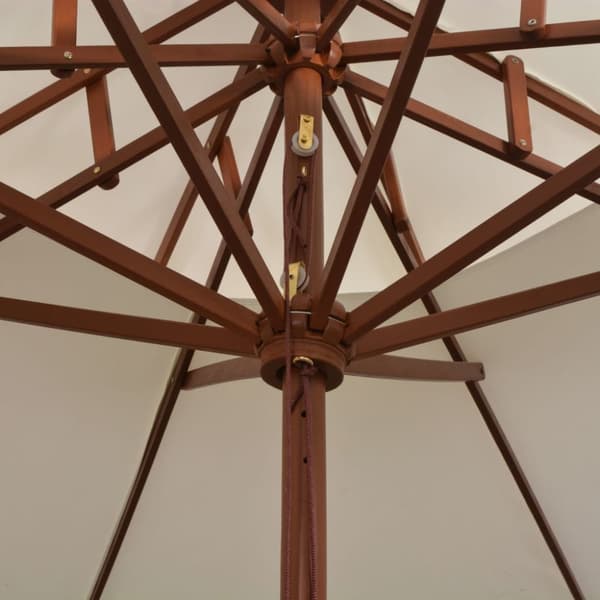 Parasoller og solskærme - Living dobbeltdækkerparasol 270 x 270 cm træstang cremehvid