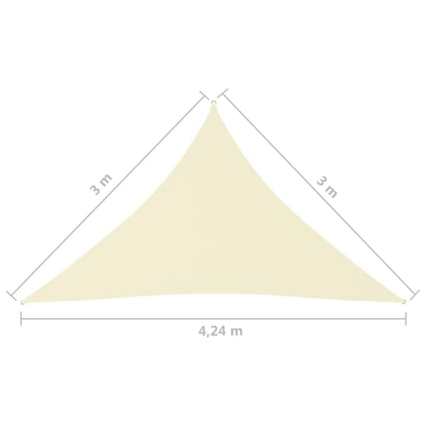 Päivän- & aurinkovarjot - Living Aurinkopurje Oxford-kangas kolmio 3x3x4,24 m kerma