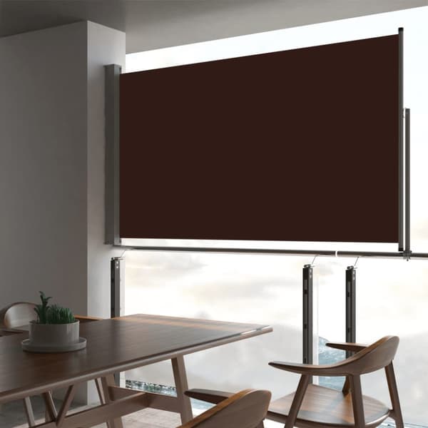 Päivän- & aurinkovarjot - Living Sisäänvedettävä terassin sivumarkiisi 140 x 300 cm ruskea