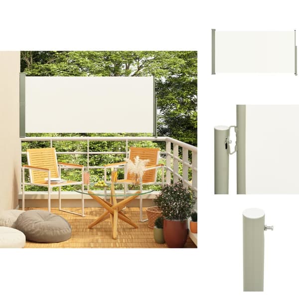 Parasoll & solskydd - Living Infällbar sidomarkis 160x300 cm gräddvit