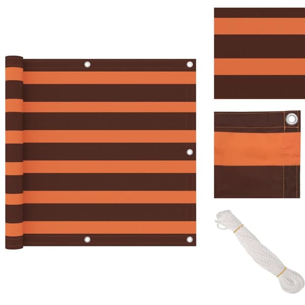 Parasoller og solskærme - Living altanafskærmning 90x600 cm oxfordstof orange og brun