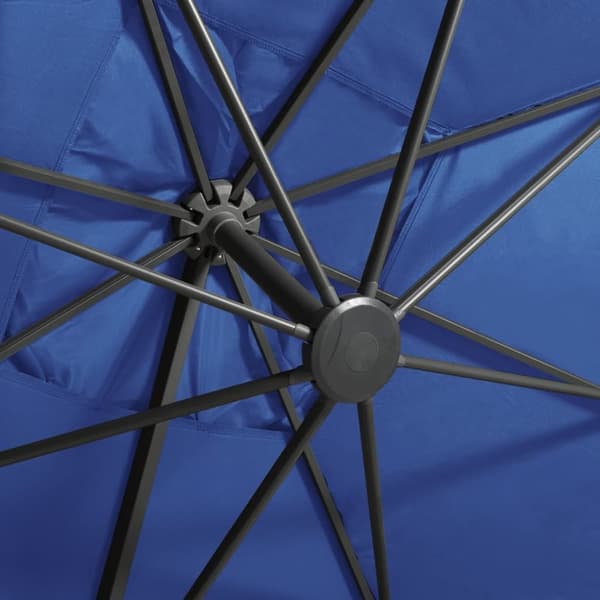 Parasoller og solskærme - Living hængeparasol med stang + LED-lys 300 cm azurblå
