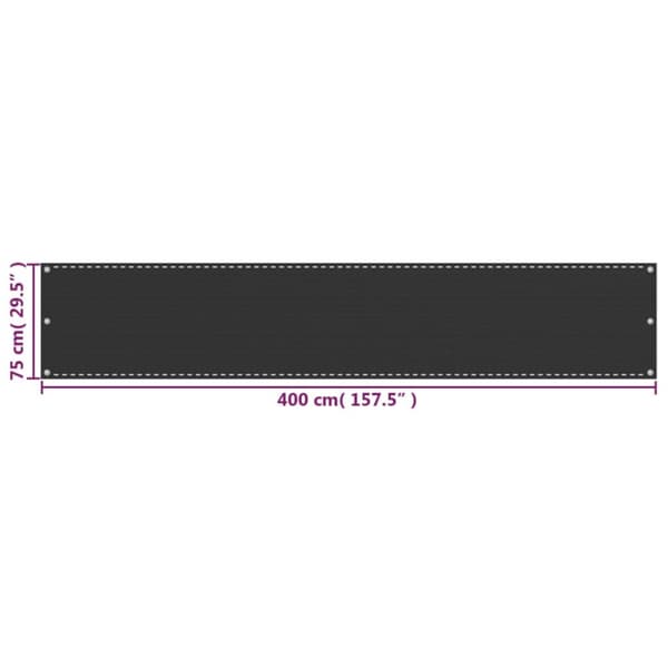 Päivän- & aurinkovarjot - Living Parvekkeen Suoja HDPE 75x400 cm Antrasiitti