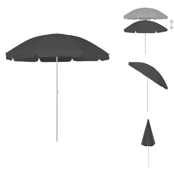 Parasoll & solskydd - Living Strandparasoll antracit 240 cm