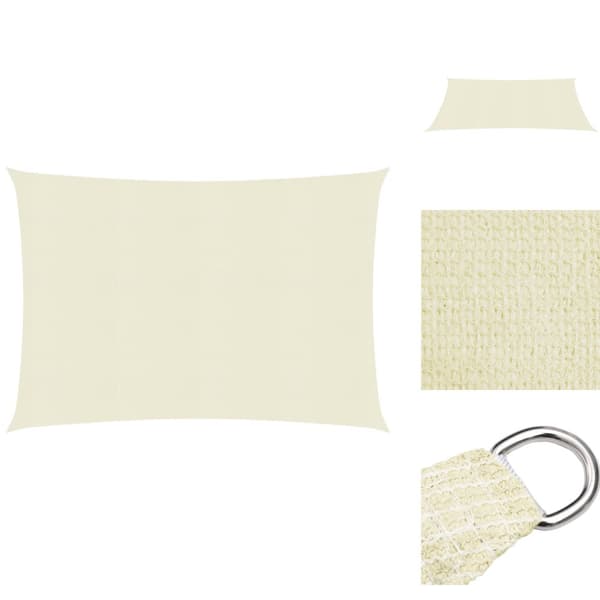 Parasoller og solskærme - Living solsejl 2x2,5 m 160 g/m² HDPE cremefarvet
