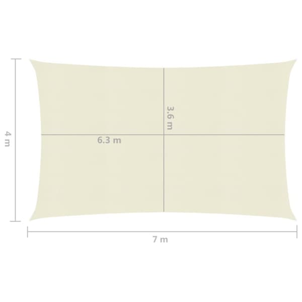 Parasoller og solskærme - Living solsejl 160 g/m² 4x7 m HDPE cremefarvet