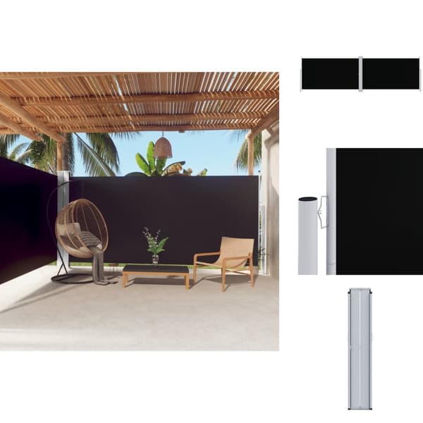 Parasoll & solskydd - Living Infällbar sidomarkis 180x600 cm svart