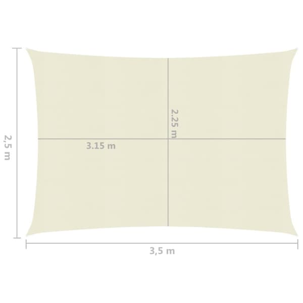 Päivän- & aurinkovarjot - Living Aurinkopurje 160 g/m² kerma 2,5x3,5 m HDPE