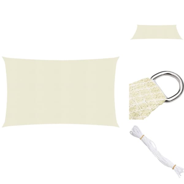 Parasoll & solskydd - Living Solsegel 160 g/m² gräddvit 3,5x4,5 m HDPE