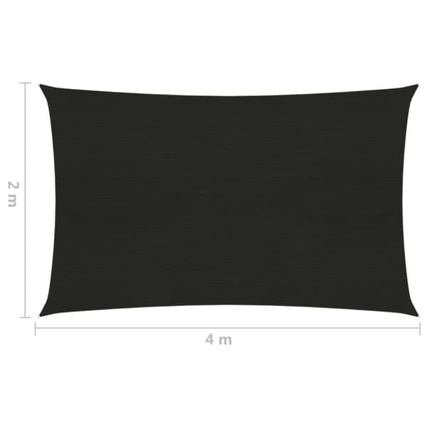 Parasoller og solskærme - Living solsejl 2x4 m 160 g/m² HDPE sort