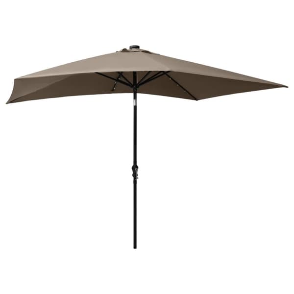 Parasoll & solskydd - Living Parasoll med LED och stålstång 2x3 m taupe