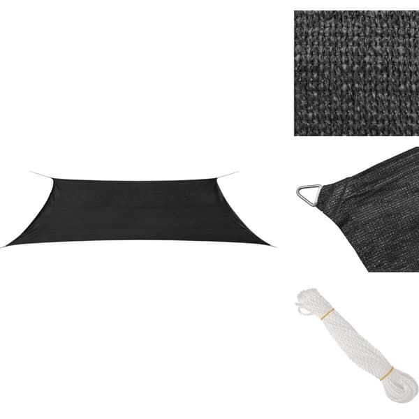 Päivän- & aurinkovarjot - Living Aurinkovarjo Purje HDPE Suorakaide 4x6 m Antrasiitti