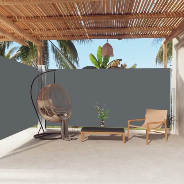Päivän- & aurinkovarjot - Living Sisäänvedettävä sivumarkiisi antrasiitti 180x600 cm