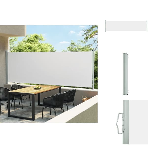 Parasoll & solskydd - Living Infällbar sidomarkis 160x600 cm gräddvit