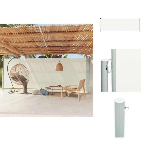 Parasoll & solskydd - Living Infällbar sidomarkis 200x600 cm gräddvit