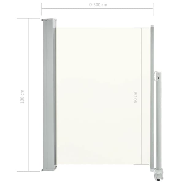 Parasoller og solskærme - Living sammenrullelig sidemarkise 100 x 300 cm cremefarvet