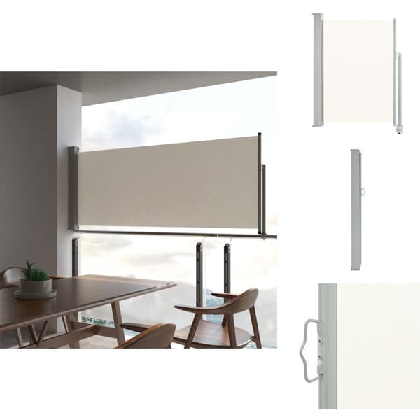 Parasoll & solskydd - Living Infällbar sidomarkis 100 x 300 cm gräddvit
