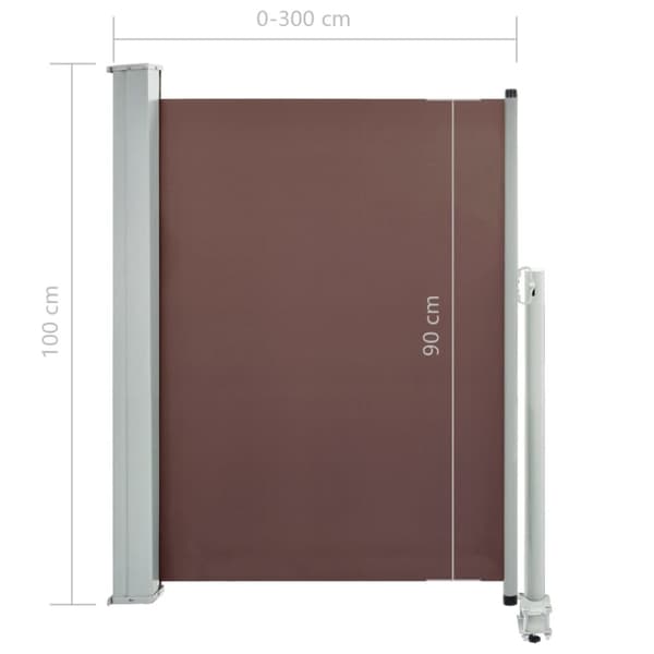 Parasoller og solskærme - Living sammenrullelig sidemarkise til terrassen 100 x 300 cm brun