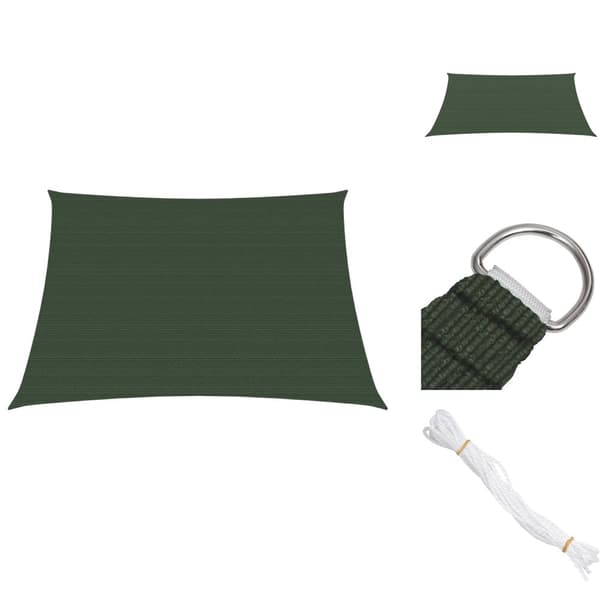Parasoller og solskærme - Living solsejl 3/4x2 m 160 g/m² HDPE mørkegrøn